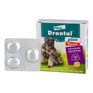 Drontal Plus Para Cães 10kg Elanco Pet Com 2 Comprimidos