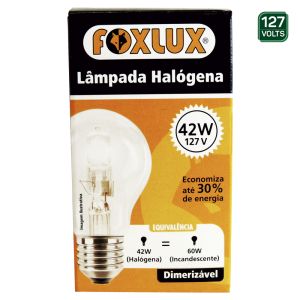 Lâmpada Incandescente Halógena 42W 127V Base E27 Foxlux