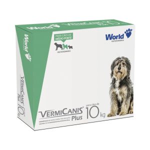 Vermicanis Plus World 800mg Para Cães até 10Kg Com 4 Comprimidos