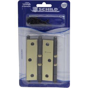 Dobradiça Colonial para Porta 3.1/2” Schild 2 Cabeças e Anel com 3 Unidades