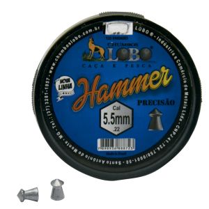 Chumbinho para Espingarda 5.5mm Diabolo Hammer com 125 Unidades