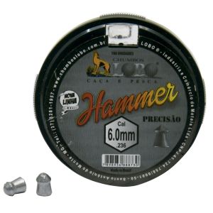 Chumbo Diabolo 6mm Hammer para Espingarda com 100 Unidades