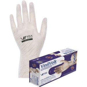 Luva de Procedimento Vinil Descartável Volk Tamanhos Variados
