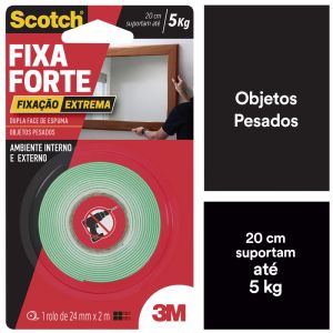 Fita Dupla Face Espuma Fixa Forte 24mm 2,0m 3M