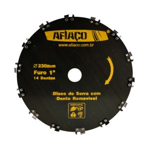 Lâmina Disco De Serra 230mm 14 dentes Removíveis Afiaço