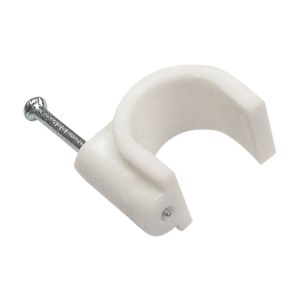 Grampo Fixa Fio 8mm e Cabo Coaxial Rg6 Storm Branco