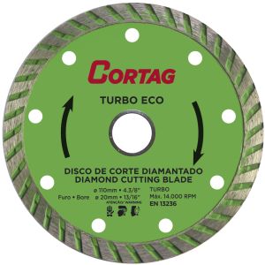 Disco Corte Diamantado Eco Turbo 110x20mm Cortag