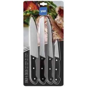 JOGO FACA INOX 4PC CB PLÁSTICO YANGZI