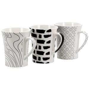 CANECA PORCELANA GEOMÉTRICA 340ML YANGZI