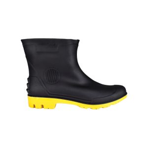 Bota Pega Forte com Cano Curto sem Forro Preta/Amarela Tamanhos Variados