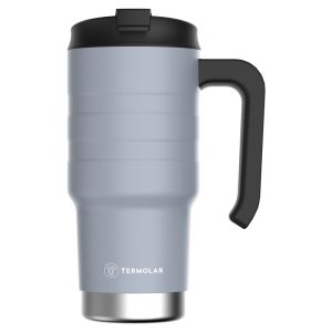 COPO TÉRMICO INOX 590ML C/TAMPA CINZA MUGS TERMOLAR