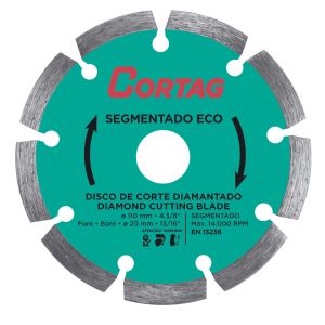 Disco Corte Diamantado Segmentado Eco 110x20mm Cortag