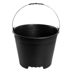 Balde Concreto Plástico 12L Com Pega Preto Polix