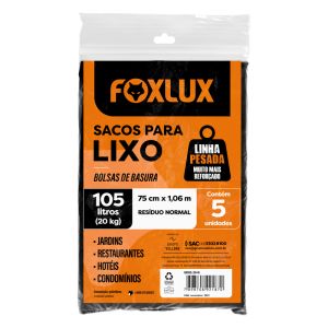 Saco Lixo 105l 75x106cm C/05 Foxlux