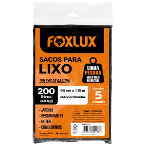 Saco Lixo 200L 90x115cm Foxlux