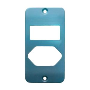 Placa 1 Tecla Tomada Hexagonal Eletroduto 1" Cinza Eletromax
