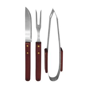 Conjunto Churrasco Inox 03 Peças - Yangzi