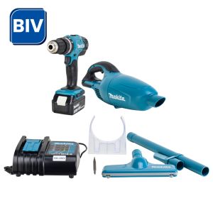 Kit Parafusadeira/Furadeira de Impacto e Aspirador de Pó 18v Makita
