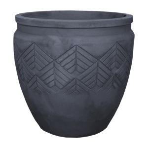 Vaso Tribo Cilíndrico 55 Preto Ardósia Japi