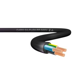 Cabo PP 500V 3x2,5mm Sil Preto Bobina  570m