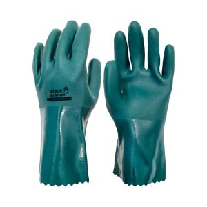 Luva PVC Forrada Áspera 09 G Verde Volk Tamanhos Variados