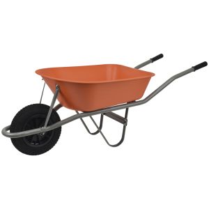 Carrinho de Mão Caçamba Plástica Laranja Tramontina 55L 3,25X8